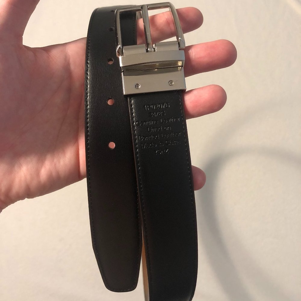 Perry Ellis Reversible (Black/Brown) Leather Belt, S34